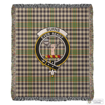 Burns Check Tartan Woven Blanket with Family Crest