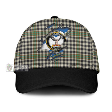 Burns Check Tartan Classic Cap with Family Crest In Me Style