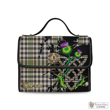Burns Check Tartan Waterproof Canvas Bag with Scotland Map and Thistle Celtic Accents