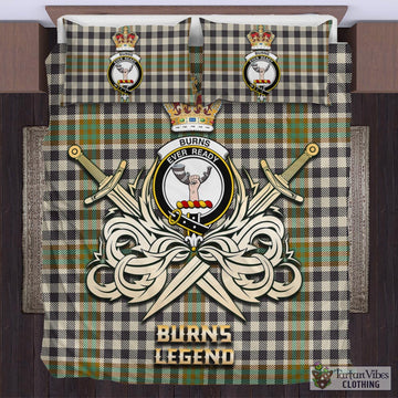 Burns Check Tartan Bedding Set with Clan Crest and the Golden Sword of Courageous Legacy