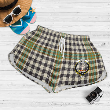 Burns Check Tartan Womens Shorts with Family Crest