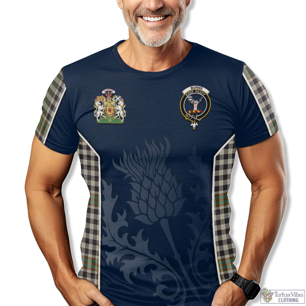 Tartan Vibes Clothing Burns Check Tartan T-Shirt with Family Crest and Scottish Thistle Vibes Sport Style
