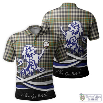 Burns Check Tartan Polo Shirt with Alba Gu Brath Regal Lion Emblem