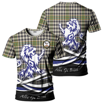 Burns Check Tartan T-Shirt with Alba Gu Brath Regal Lion Emblem