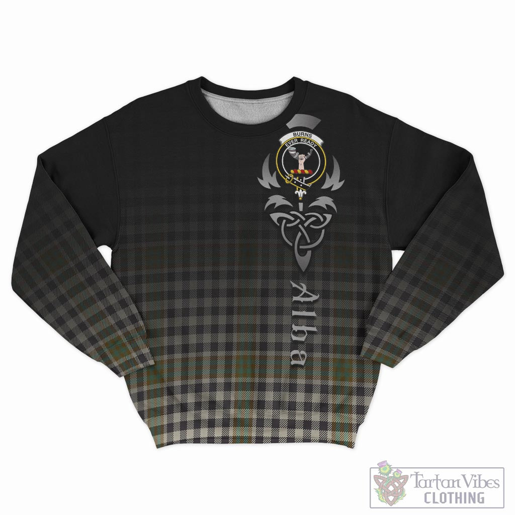 Tartan Vibes Clothing Burns Check Tartan Sweatshirt Featuring Alba Gu Brath Family Crest Celtic Inspired