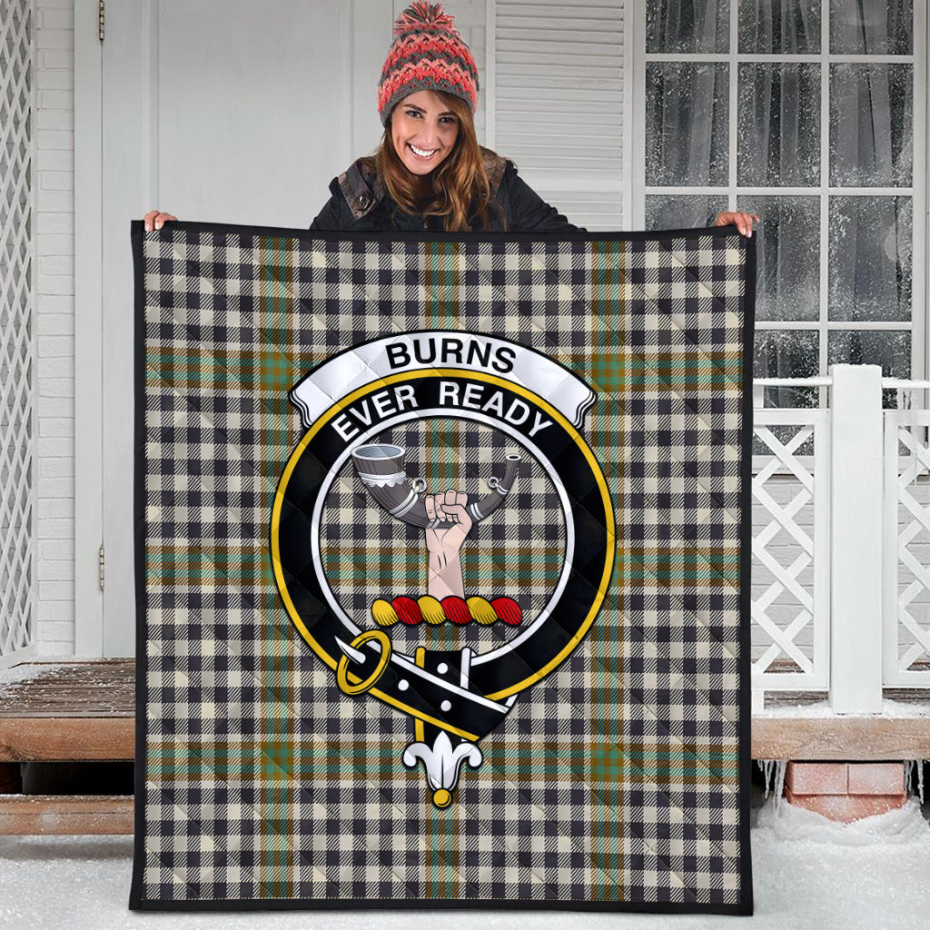 Burns Check Tartan Quilt with Family Crest