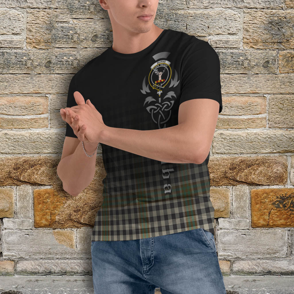 Tartan Vibes Clothing Burns Check Tartan T-Shirt Featuring Alba Gu Brath Family Crest Celtic Inspired