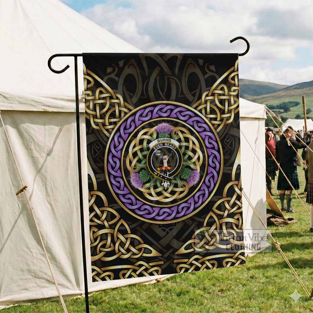 Burns Clan Crest Garden Flag Celtic Scottish Thistle
