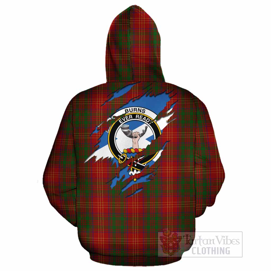 Burns Clan Crest In Me Tartan Cotton Hoodie Scotland Flag Style