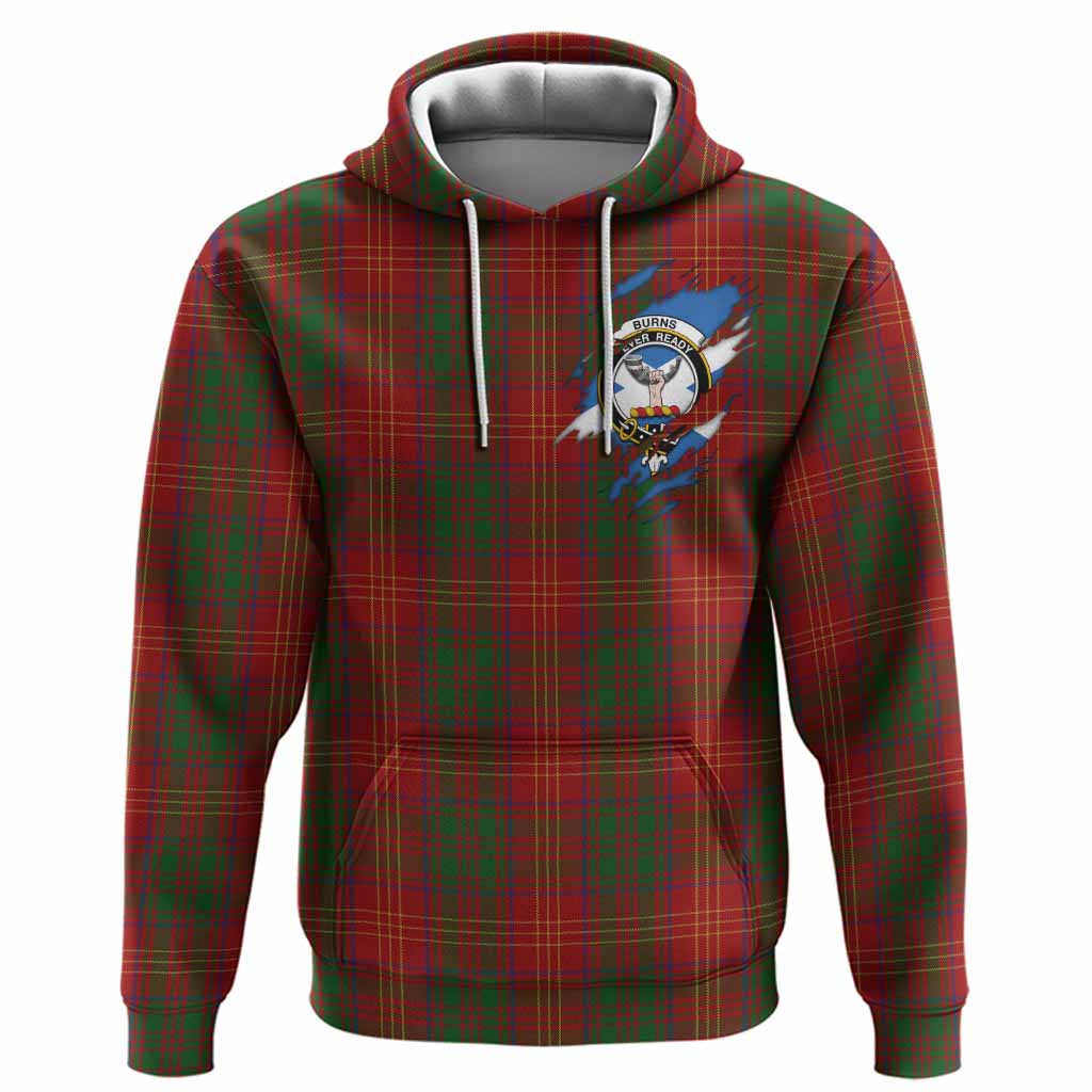 Burns Clan Crest In Me Tartan Hoodie Scotland Flag Style