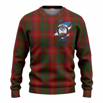 Burns Clan Crest In Me Tartan Knitted Sweater Scotland Flag Style