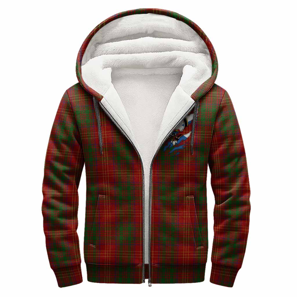 Burns Clan Crest In Me Tartan Sherpa Hoodie Scotland Flag Style