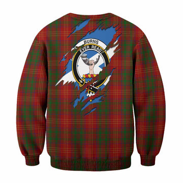 Burns Clan Crest In Me Tartan Sweatshirt Scotland Flag Style