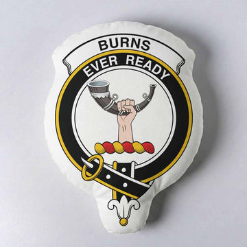 Burns Clan Crest Shaped Throw Pillow, Scottish Clan Badge Decorative Pillow