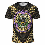 Burns Clan Crest T-Shirt Celtic Scottish Thistle