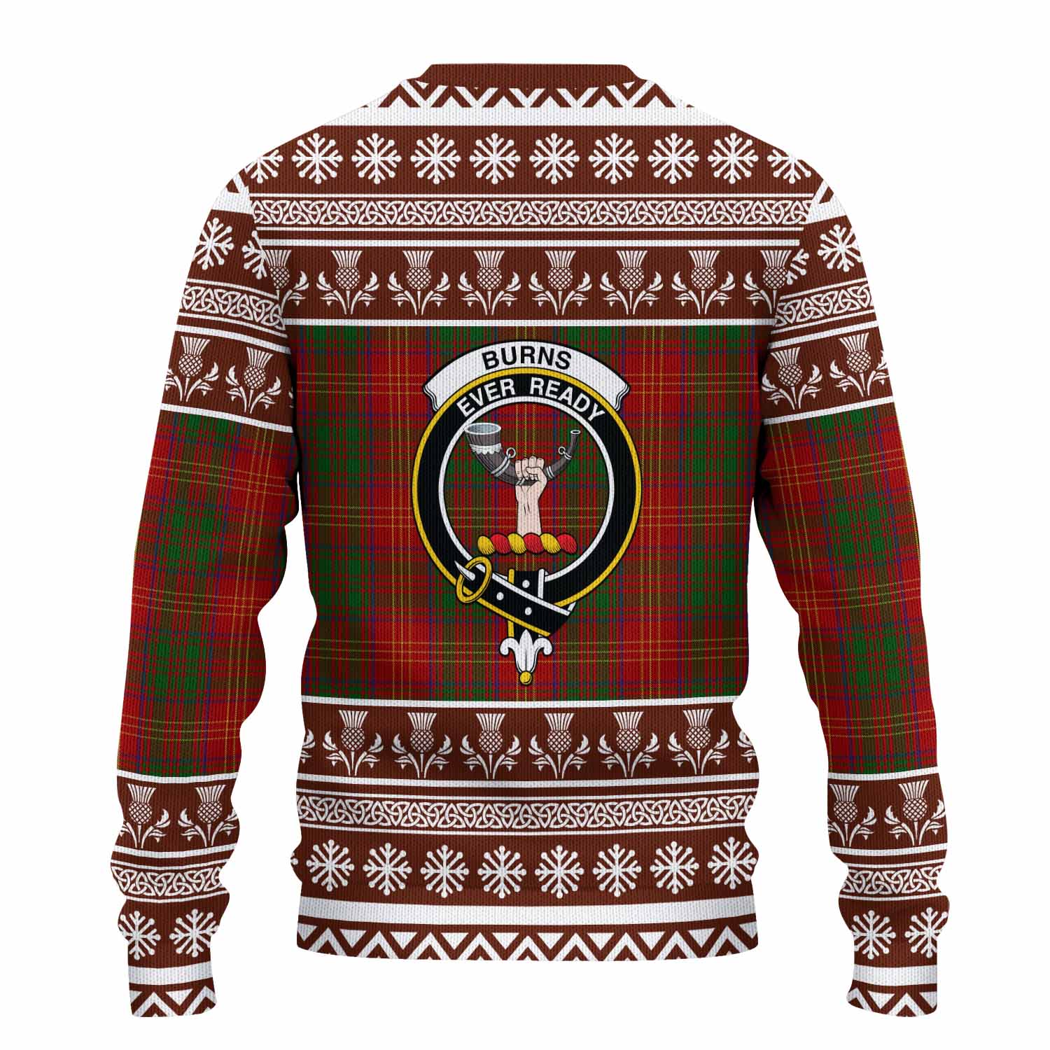 Burns Clan Tartan Christmas Ugly Sweater with Family Crest - Tartan Vibes Clothing
