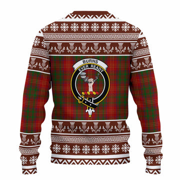 Burns Clan Tartan Christmas Ugly Sweater with Family Crest - Tartan Vibes Clothing