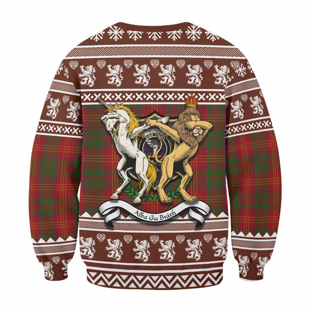 Burns Clan Tartan Crest Christmas Sweatshirt Coat of Arms Funny Style - Tartan Vibes Clothing
