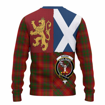 Burns Crest Tartan Knitted Sweater with Lion Rampant Saltire Style
