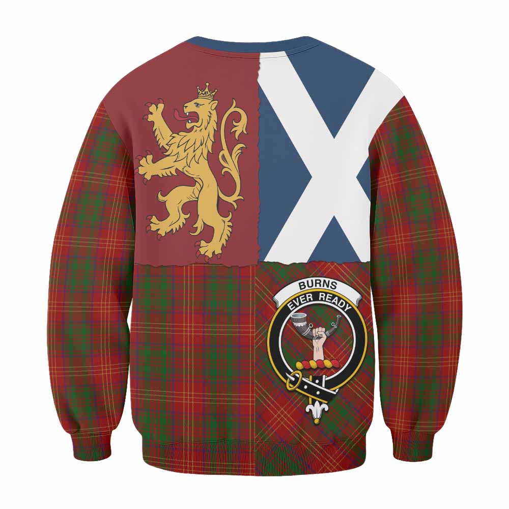 Burns Crest Tartan Sweatshirt with Lion Rampant Saltire Style