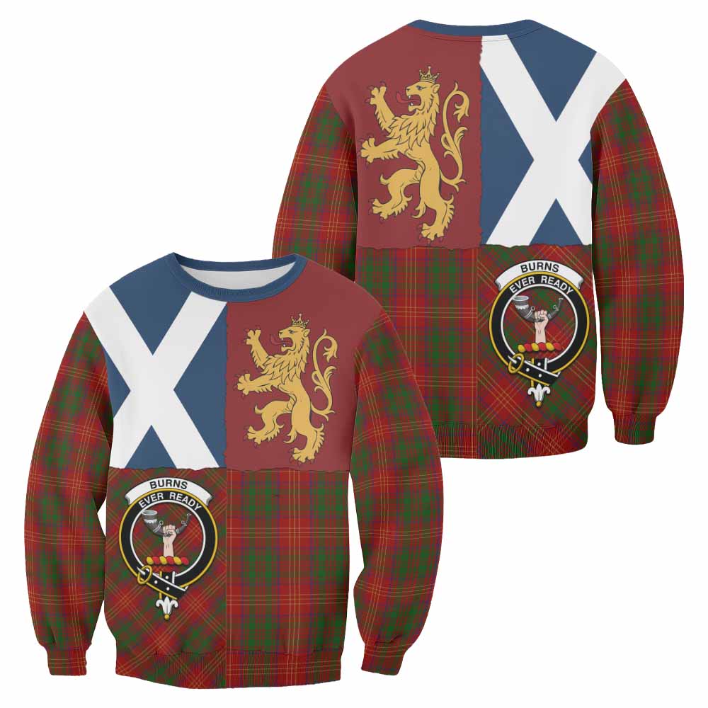 Burns Crest Tartan Sweatshirt with Lion Rampant Saltire Style
