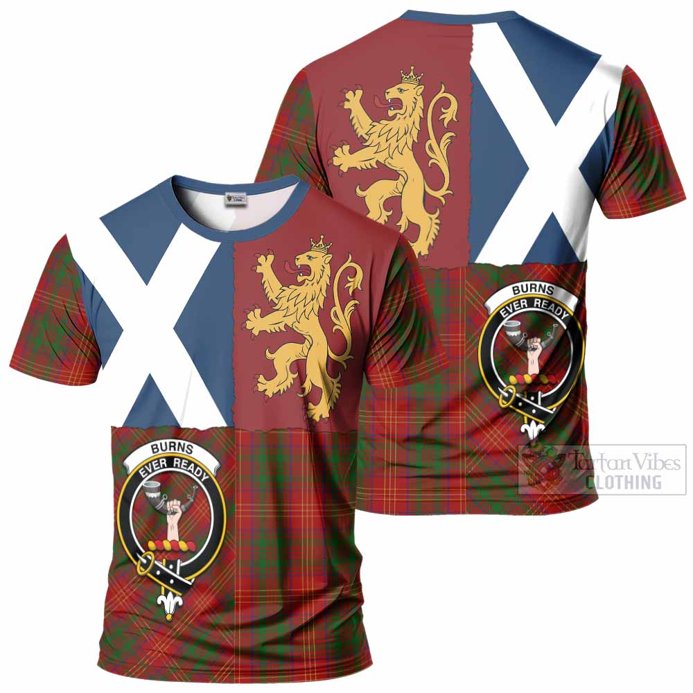 Burns Crest Tartan T-Shirt with Lion Rampant Saltire Style