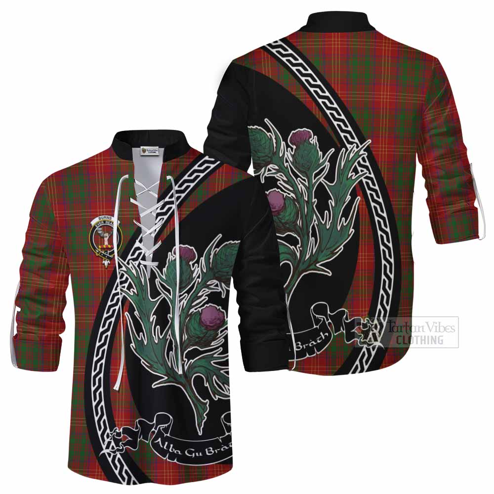 Burns Family Crest Tartan Ghillie Shirt Alba Thistle Inspired - Tartan Vibes Clothing