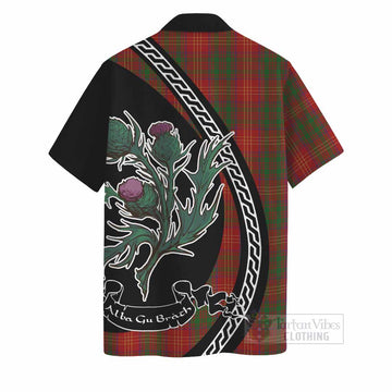 Burns Family Crest Tartan Hawaiian Shirt Alba Thistle Inspired