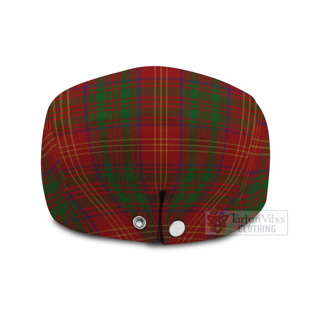 Burns Family Crest Tartan Jeff Cap, Tartan Flat Cap