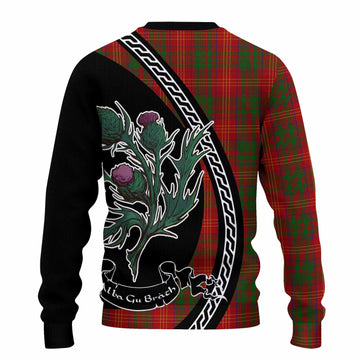 Burns Family Crest Tartan Knitted Sweater Alba Thistle Inspired - Tartan Vibes Clothing