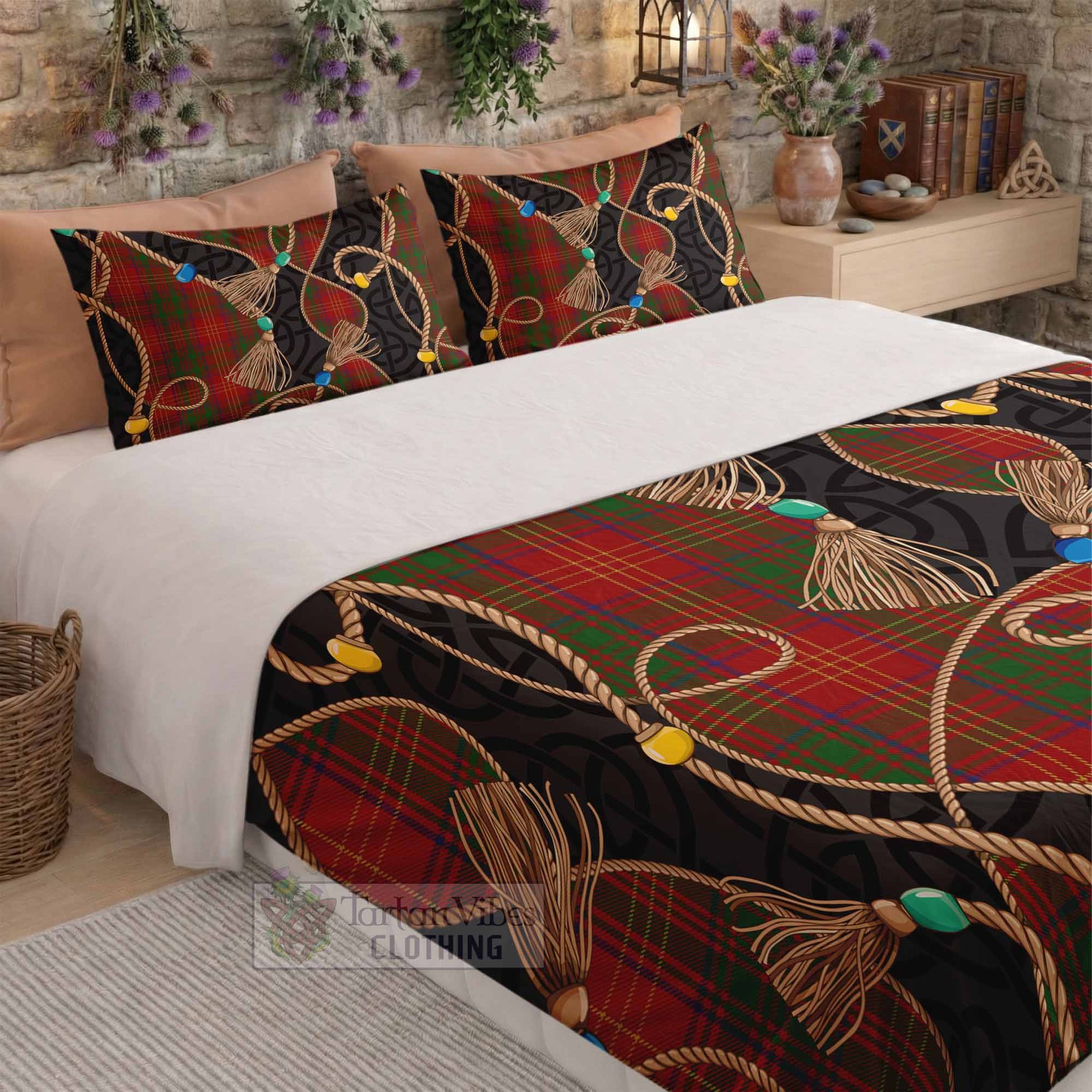 Burns Scottish Tartan Twisted Ropes Stylized Bedding Set - Tartan Vibes Clothing