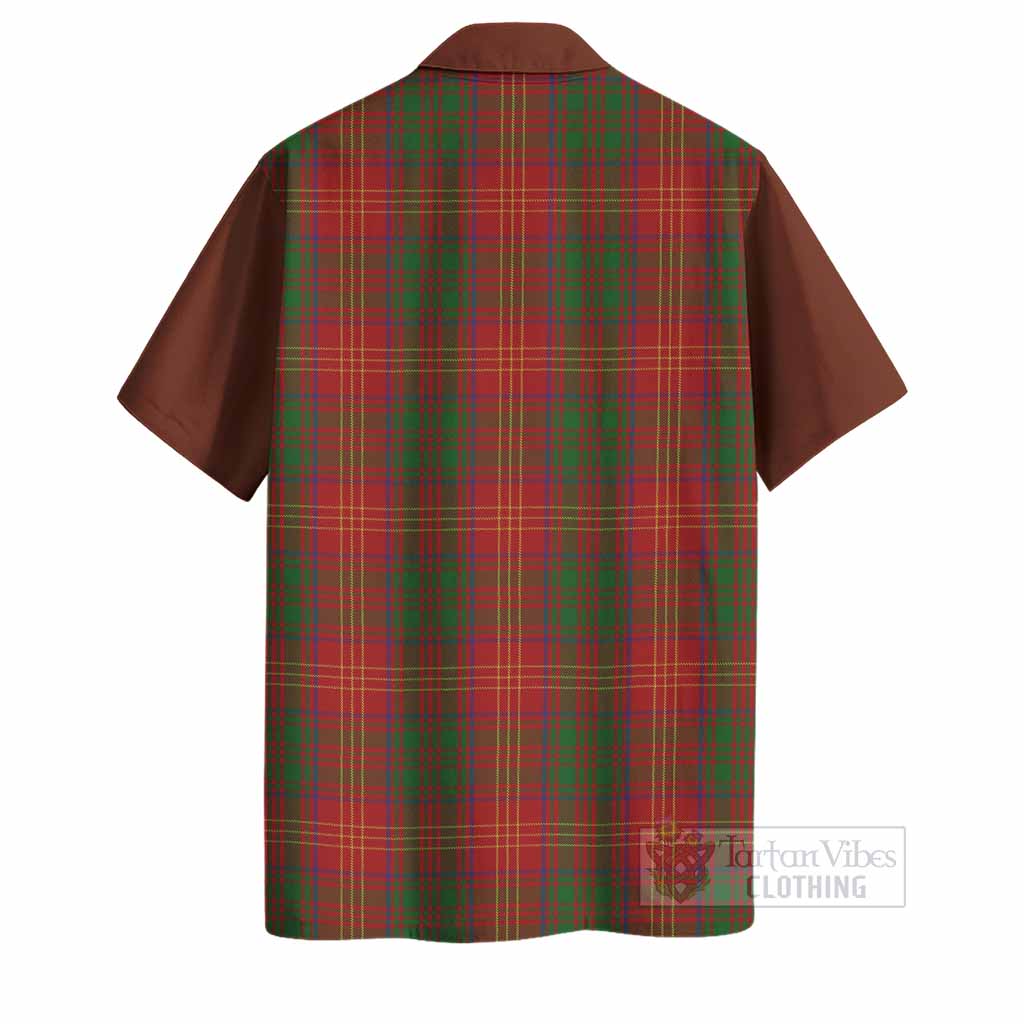 Burns Tartan Accent Hawaiian Shirt with Family Crest