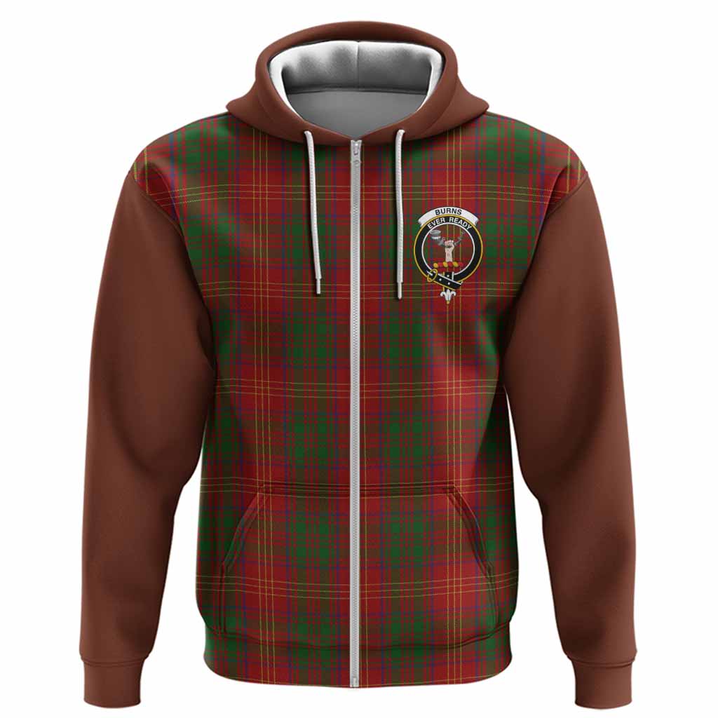 Burns Tartan Accent Hoodie with Family Crest