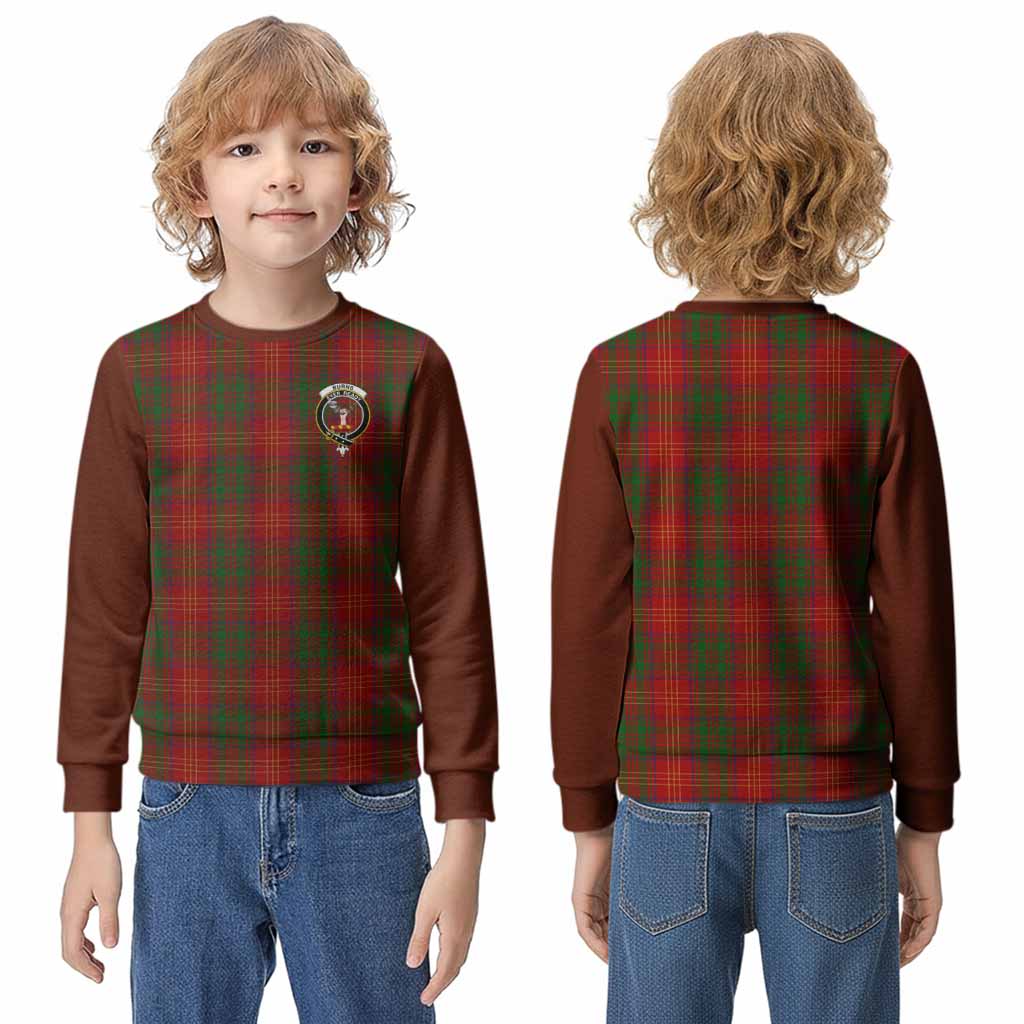 Burns Tartan Accent Kid Knitted Sweatshirt with Family Crest