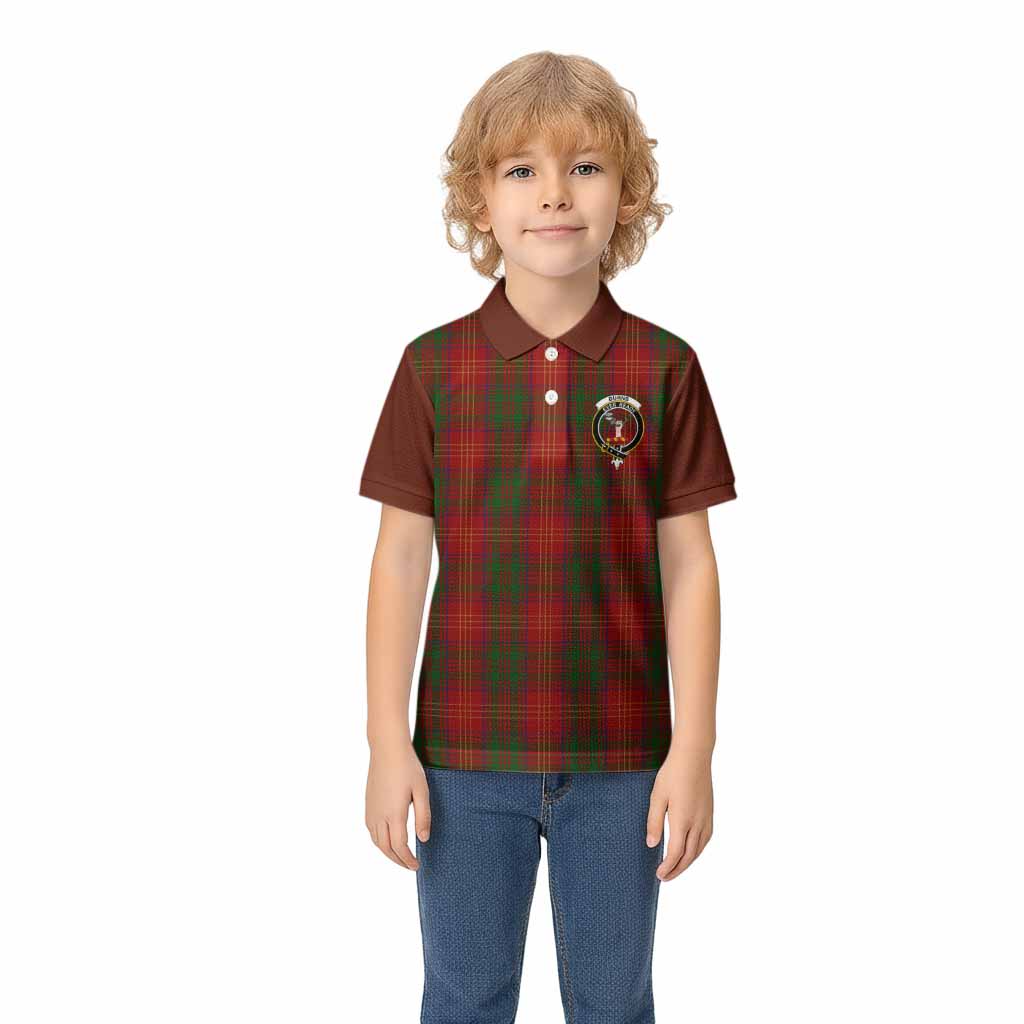 Burns Tartan Accent Kid Polo Shirt with Family Crest