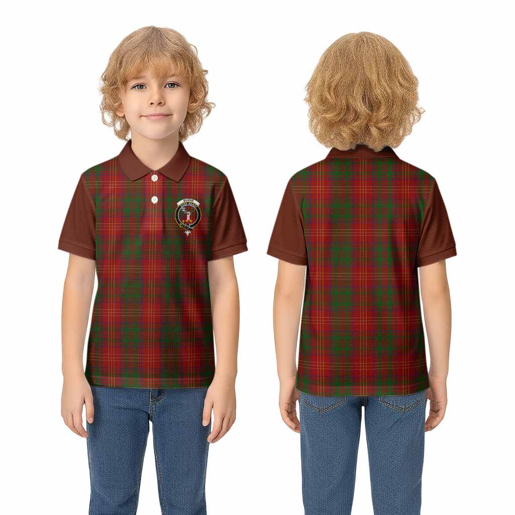 Burns Tartan Accent Kid Polo Shirt with Family Crest