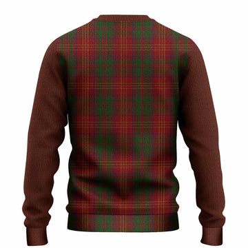 Burns Tartan Accent Knitted Sweater with Family Crest