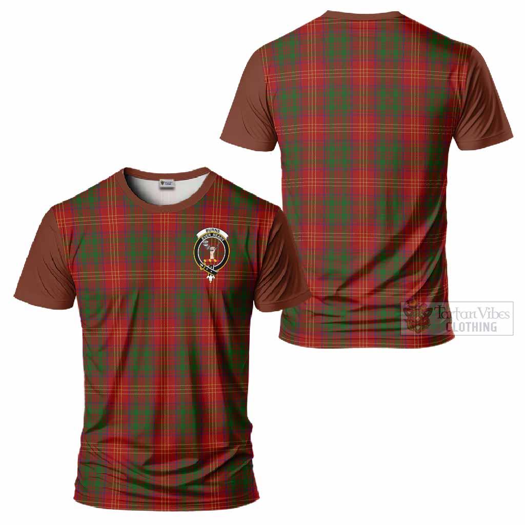 Burns Tartan Accent T-Shirt with Family Crest