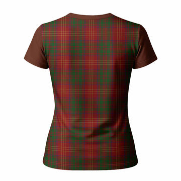 Burns Tartan Accent Women T shirt with Family Crest