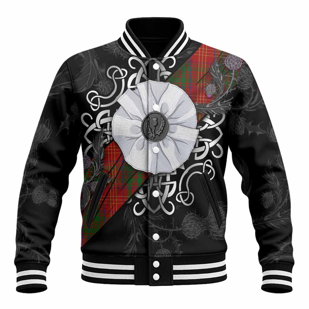 Burns Tartan Baseball Jacket Jacobite White Rose Unisex - Tartan Vibes Clothing