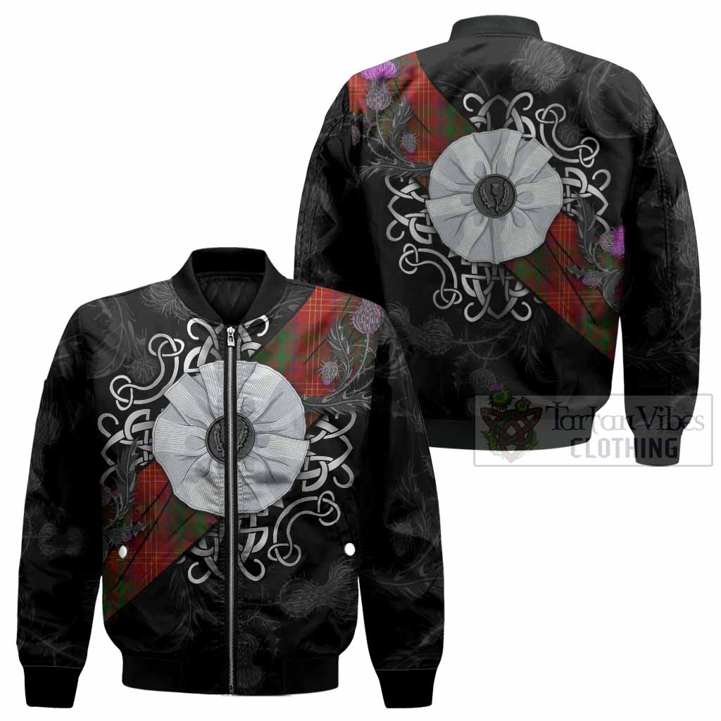 Burns Tartan Bomber Jacket Jacobite White Rose - Tartan Vibes Clothing