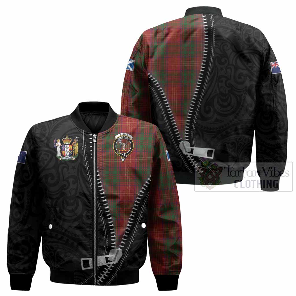 Burns Tartan Bomber Jacket New Zealand Pattern Unique Zipper Stylized