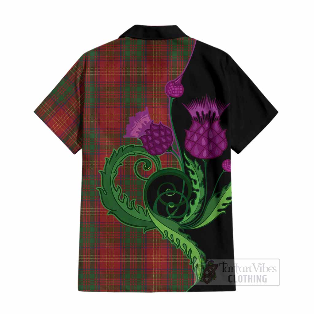 Burns Tartan Cotton Hawaiian Shirt Traditional Scottish Thistle