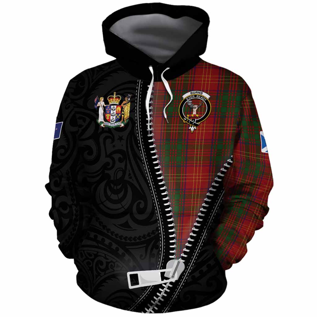 Burns Tartan Cotton Hoodie New Zealand Pattern Unique Zipper Stylized