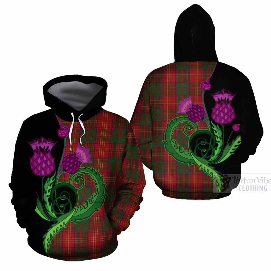 Burns Tartan Cotton Hoodie Traditional Scottish Thistle