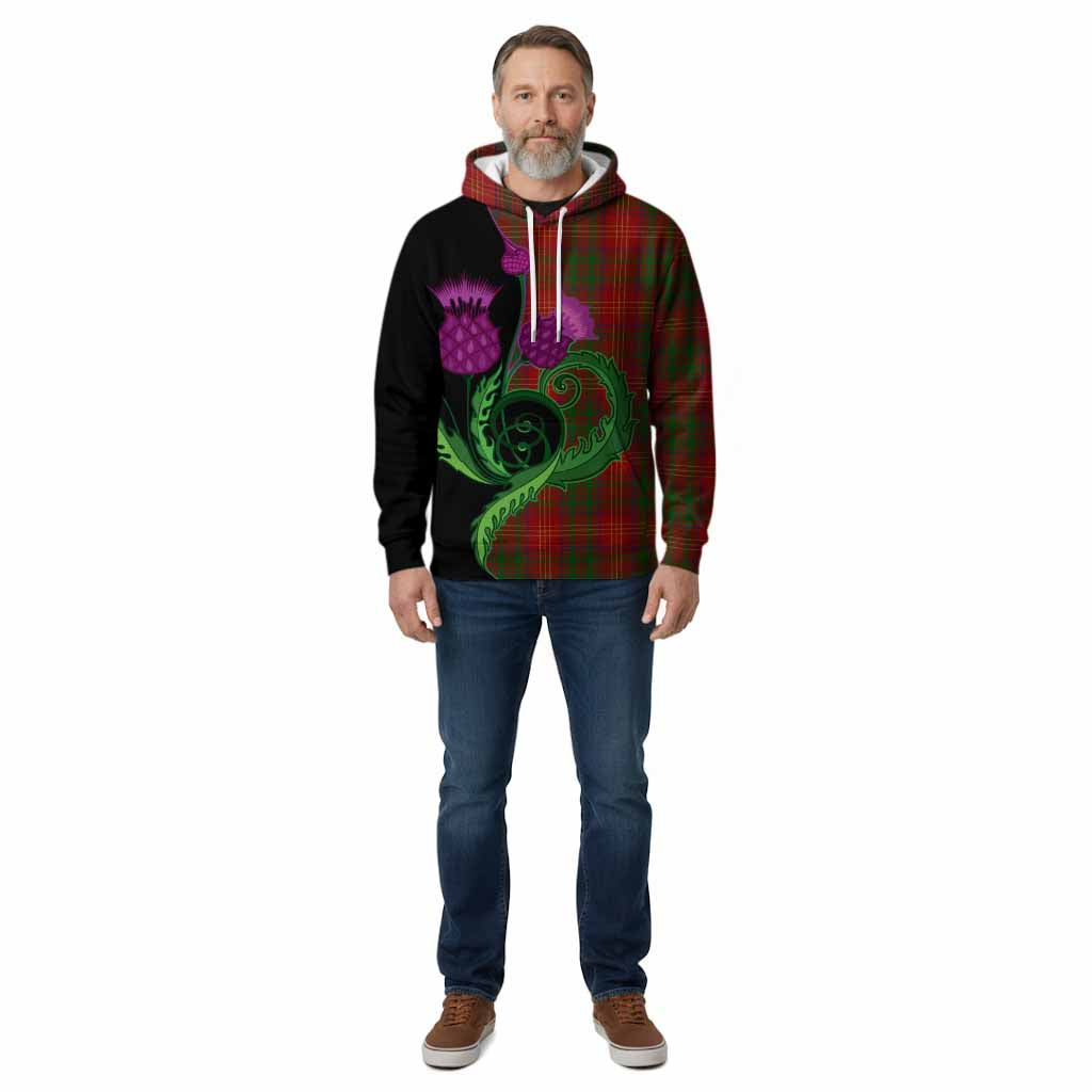 Burns Tartan Cotton Hoodie Traditional Scottish Thistle