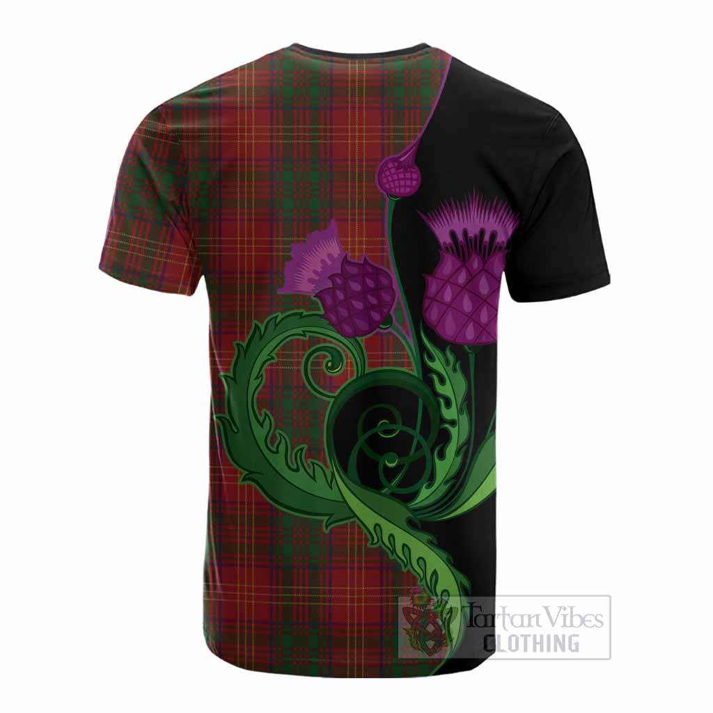 Burns Tartan Cotton T-shirt Traditional Scottish Thistle