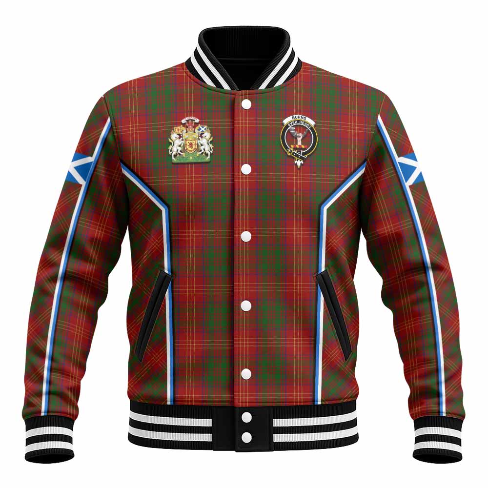 Burns Tartan Crest Baseball Jacket Scotland Coat of Arm Flag Style - Tartan Vibes Clothing