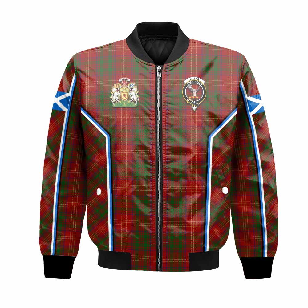 Burns Tartan Crest Bomber Jacket Scotland Coat of Arm Flag Style - Tartan Vibes Clothing