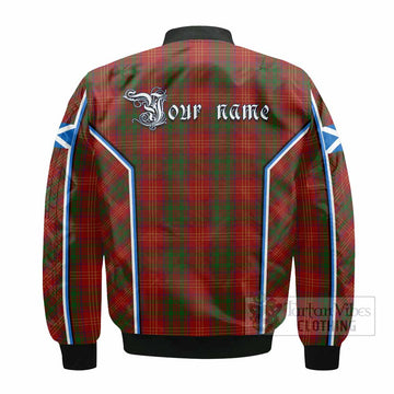 Burns Tartan Crest Bomber Jacket Scotland Coat of Arm Flag Style